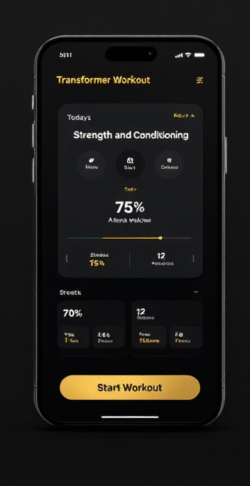Preview of The Transformer App showing a guided daily strength and conditioning workout